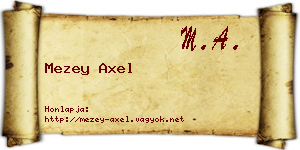 Mezey Axel névjegykártya