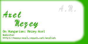 axel mezey business card